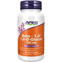 Thumbnail for Now Foods Beta 1-3/1-6- D -Glucan 100 mg 90 Veg Caps
