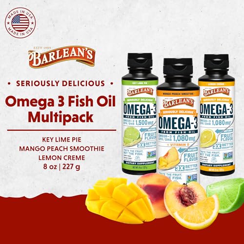 Image 2 of Barlean's Omega-3 Fish Oil Liquid, 1500mg EPA & DHA, Variety Pack, 8oz