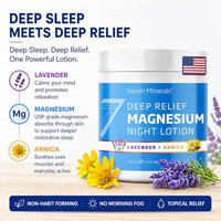 Thumbnail for Image 2 of Seven Minerals Deep Relief Magnesium Night Lotion - Lavender + Arnica Cream for Deep Sleep & Muscle Relief - 6 Fl Oz