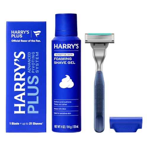 Image 1 of Tide / 1 Count (Pack of 1) for the product Harry's Plus Trial Shaving Kit for Men - Handle, Blade Cartridge, Shave Gel