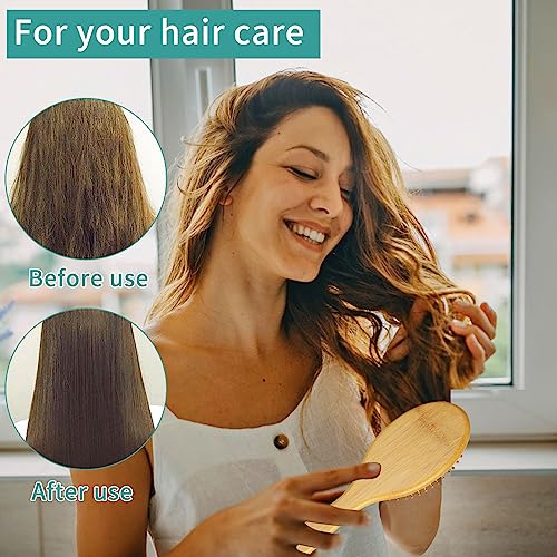 Image 6 of DEBETOOL Bamboo Hair Brush Set with Wide-tooth and Tail Comb