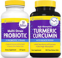 Thumbnail for Image 1 of Default Title for the product InnovixLabs Multi Probiotic & Curcumin Bundle Multi-Strain Probiotic (60 Time-Release Capsules) Turmeric Curcumin (100 Time-Release Tablets)