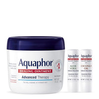 Thumbnail for Image 1 of Default Title for the product Aquaphor Healing Ointment Skin Care Bundle 14 oz + Lip Repair Sticks