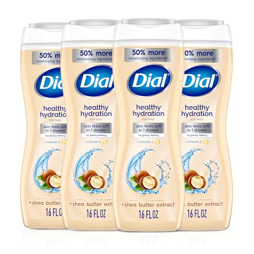 Image 2 of Shea Butter / 16 Ounce (Pack of 4) for the product Dial Healthy Hydration Body Wash