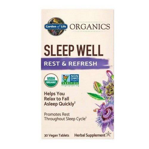 Garden of Life Organics Sleep Well Rest & Refresh 30 Vegan Tabs