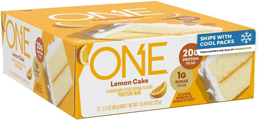 Image 1 of Default Title for the product ONE Lemon Cake Protein Bars, 20g Protein, Gluten Free Snacks,12 Count (2.12 oz) (Pack of 6)