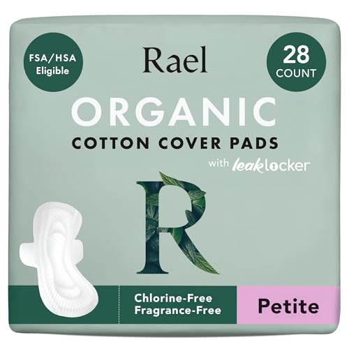 Image 1 of Default Title for the product Rael Organic Cotton Cover Sanitary Pads for Women, Light (Petite, 28 Ct)