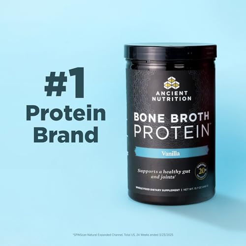 Image 3 of Ancient Nutrition Grass Fed Bone Broth Protein Powder, Vanilla