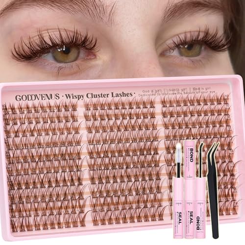 Image 32 of E-brown clusters for the product Goddvenus Eyelash Extensions Wispy Natural DIY C Curl Individual Lashes Clusters