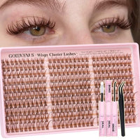 Thumbnail for Image 32 of E-brown clusters for the product Goddvenus Eyelash Extensions Wispy Natural DIY C Curl Individual Lashes Clusters