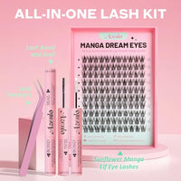 Thumbnail for Image 3 of AZENLO Manga Lash Clusters Spider Lashes Anime False Eyelashes Kit 10-16mm
