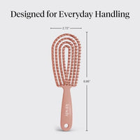 Thumbnail for Image 4 of Kitsch Flexi Flow Detangler Brush, Hair Brushes For Women - Terracotta