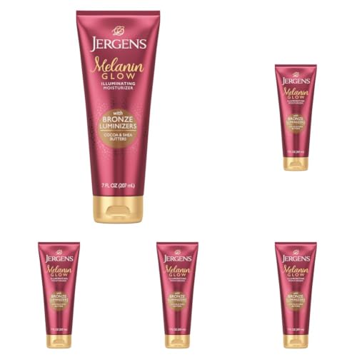 Image 1 of Default Title for the product Jergens Melanin Glow Illuminating Moisturizer, Bronze, 7 Fl Oz (Pack of 5)