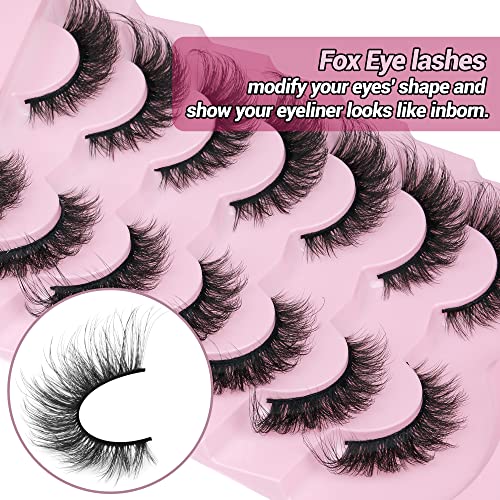 Image 5 of Winifred Russian Strip Lashes Cat Eye Fox Eye Faux Mink Lashes 20MM Pack 7 Pairs