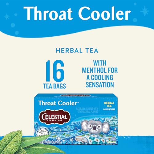 Image 3 of Celestial Seasonings Throat Cooler Herbal Tea, Caffeine Free, 16 Tea Bags Box