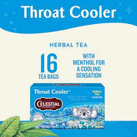 Thumbnail for Image 3 of Celestial Seasonings Throat Cooler Herbal Tea, Caffeine Free, 16 Tea Bags Box