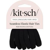 Thumbnail for Image 1 of Default Title for the product Kitsch Elastic Hair Ties No Damage | Stretchable Hair Bands - Black, 6pcs