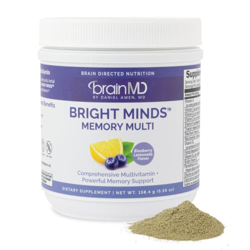 Image 1 of Default Title for the product BrainMD Dr Amen Bright Minds Memory Multi, Blueberry Lemon - 5.59 oz Powder