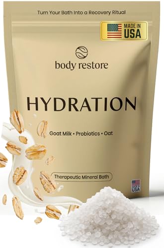 Image 1 of Default Title for the product Body Restore Magnesium Bath Salts – Giftable Therapeutic Mineral Bath Soak with Goat Milk, Oat & Probiotics for Dry Sensitive Skin, Relaxation & Skin Barrier Support – Hydration