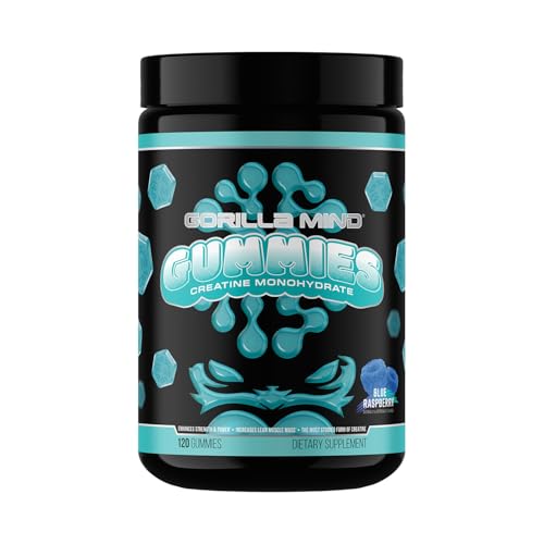 Image 1 of Default Title for the product Gorilla Mind Creatine Gummies | 5g Creapure, Blue Raspberry (120 Count)