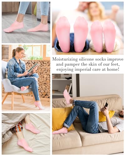 Image 6 of Golbylicc Silicone Moisturizing Socks for Women Dry Cracked Feet (1 Pair)