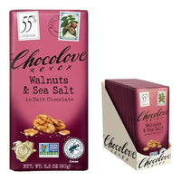 Thumbnail for Image 1 of Default Title for the product Chocolove Walnuts & Sea Salt Dark Chocolate Bars 3.2 oz Bar (12 Pack)