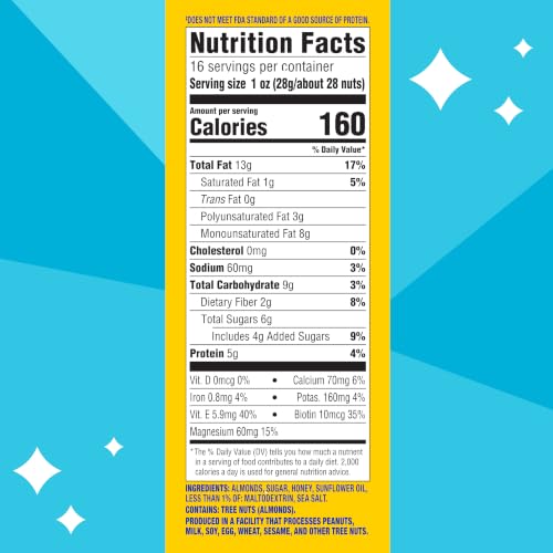 Image 2 of Blue Diamond Almonds Honey Roasted Flavored Snack Nuts, 16 oz, Pack of 1