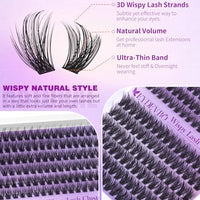 Thumbnail for Image 4 of EYDEVRO Wispy Lash Clusters Natural Eyelash Clusters 12-14mm Short Lashes