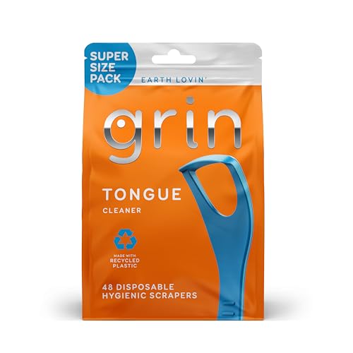 Image 1 of 48 Count (Pack of 1) for the product Grin Tongue Cleaner, 48 Count, Disposable Tongue Cleaner