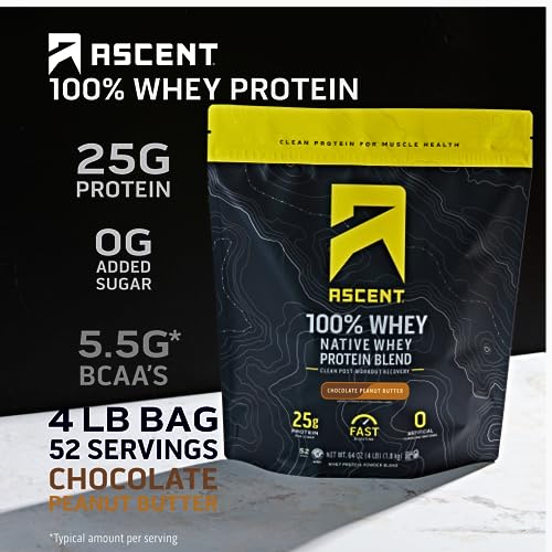 Image 2 of Ascent 100% Whey Protein Powder 4 lb