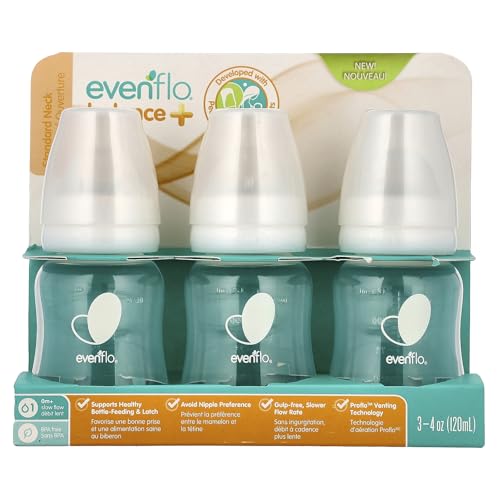 Image 1 of Default Title for the product Evenflo Feeding Balance+ Bottles Standard Neck 4 oz 3 Pack