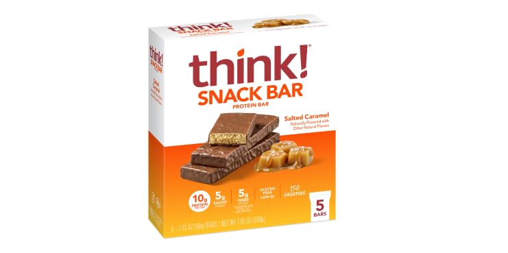 Image 5 of thinkThin High Protein Snack Bar, Salted Caramel, 30 Count