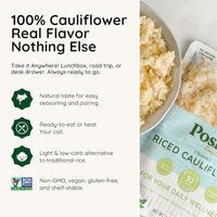 Thumbnail for Image 3 of Poshi Riced Cauliflower 7oz 6 Pack