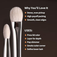 Thumbnail for Image 3 of ALBEAUT Eye Shadow Brush For Shading, Dense & Soft Eyeshadow Applicators for Smokey Eyes Makeup, Powder Eye Shadow Blender (196 Classic Shader)
