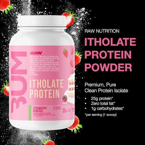 Image 2 of RAW Whey Isolate Protein Powder, Strawberry BumCake - 25 Servings