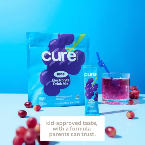 Image 3 of Cure Hydration Kids Electrolyte Drink Powder Classic Grape 14 Packets