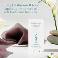 Thumbnail for Image 4 of Native Deodorant Contains Naturally Derived Ingredients, 72 Hour Odor Control, Deodorant for Women and Men, Aluminum Free, Cashmere & Rain Scent, 2.3 Ounce (Pack of 12)