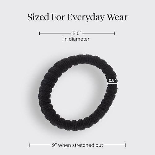 Image 5 of Kitsch Ribbed Hair Ties No Damage - Black, 10pcs