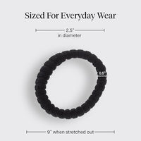 Thumbnail for Image 5 of Kitsch Ribbed Hair Ties No Damage - Black, 10pcs