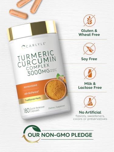 Image 5 of Carlyle Turmeric Curcumin Supplement | 180 Capsules
