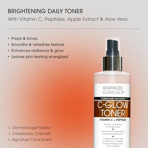Image 2 of Advanced Clinicals Vitamin C Glow Facial Mist Toner 8 Fl Oz
