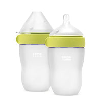 Thumbnail for Image 1 of Green / 1 Count (Pack of 2) for the product Comotomo Silicone Baby Bottle