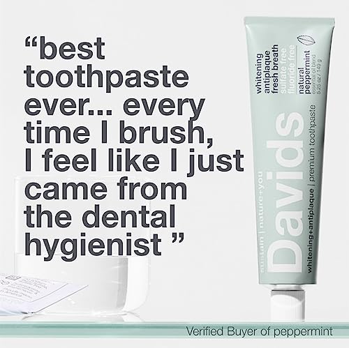 Image 6 of Davids Fluoride Free Toothpaste Teeth Whitening SLS Free Peppermint 5.25oz