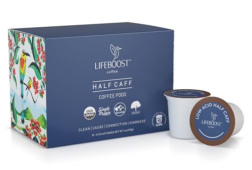Image 1 of Default Title for the product LIFEBOOST Half Caff Low Acid Coffee K Cups, Mold Free, 10 Count
