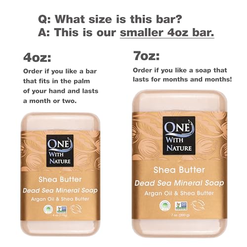 Image 2 of One With Nature Dead Sea Salt Shea Butter Soap, Exfoliating, 4 oz, 3 Pack