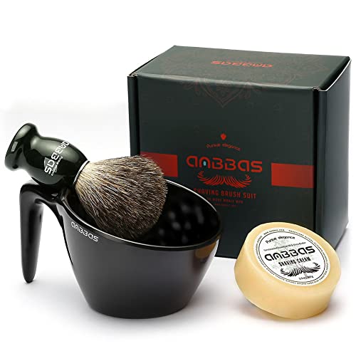 Image 1 of Black Wood-Badger Hair for the product Anbbas Shaving Brush Set with POP Mug and Shaving Soap