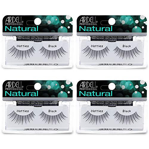 Image 1 of Default Title for the product Ardell Natural False Eyelashes Hotties - Black, Lightweight, Comfortable Strip Lashes, Reusable, 4 Pack