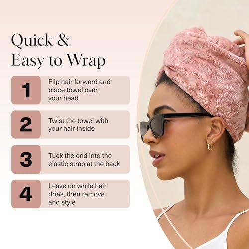 Image 7 of Kitsch XL Microfiber Hair Towel Wrap for Women - Terracotta