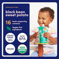 Thumbnail for Image 3 of Cerebelly Organic Baby Food Pouches, Black Bean Sweet Potato, 4oz, 12ct