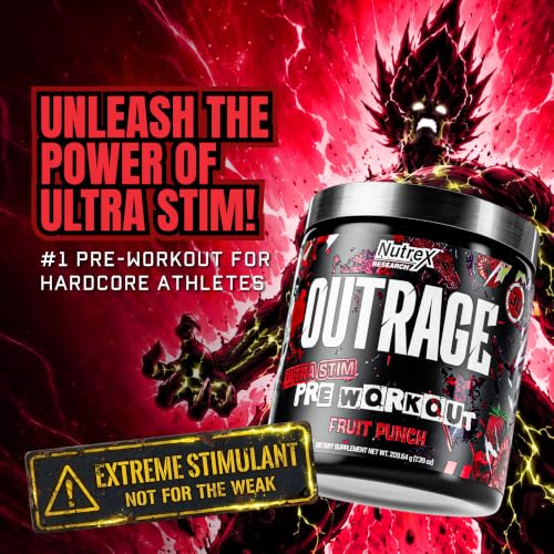 Image 6 of Nutrex Research Outrage Ultra HIGH STIM Pre-Workout Powder for Men